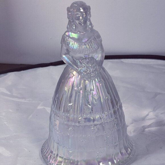 Lenox Imperial Glassware Vintage Bride Lady Bell. Irridescent, 6.5" Tall.Perfect - Picture 1 of 7